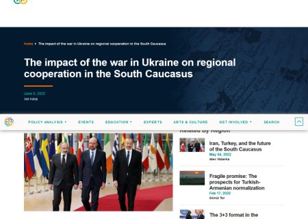 پیامدهای جنگ اوکراین بر همکاری منطقه ای در قفقاز جنوبی